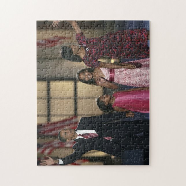 Barak Obama family wave Jigsaw Puzzle (Vertical)