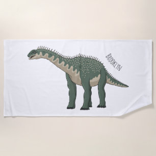 Barapasaurus cartoon illustration  beach towel
