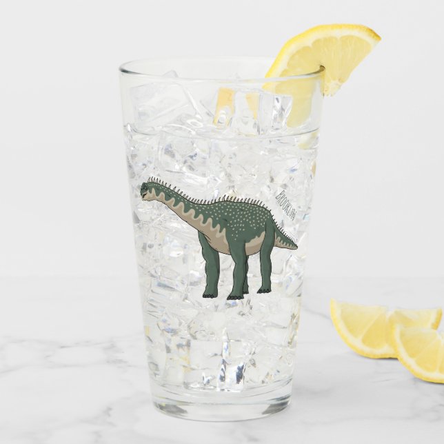 Barapasaurus cartoon illustration  glass (Back Ice)