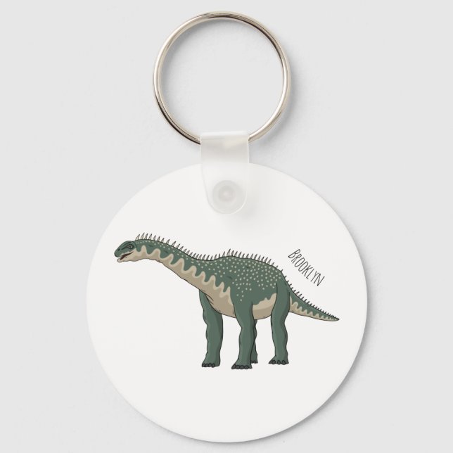 Barapasaurus cartoon illustration key ring (Front)