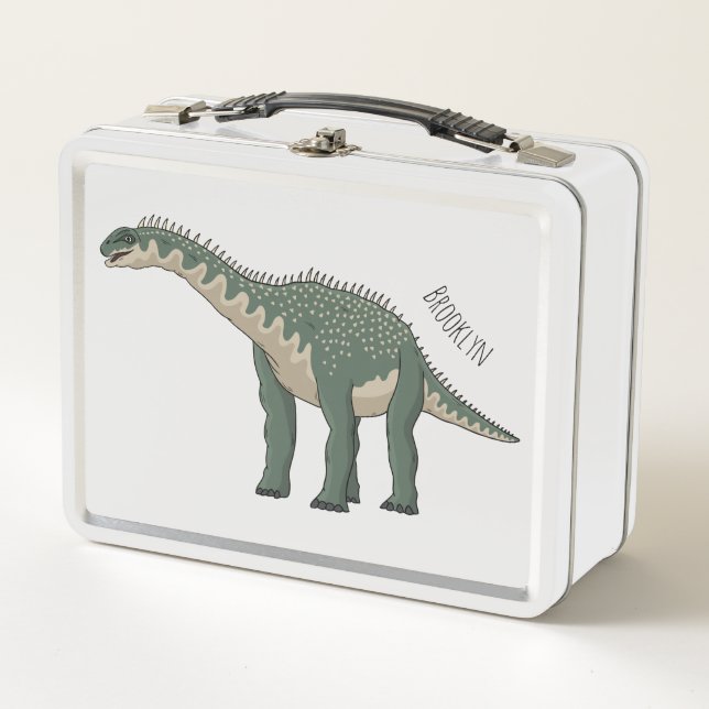 Barapasaurus cartoon illustration metal lunch box (Front)