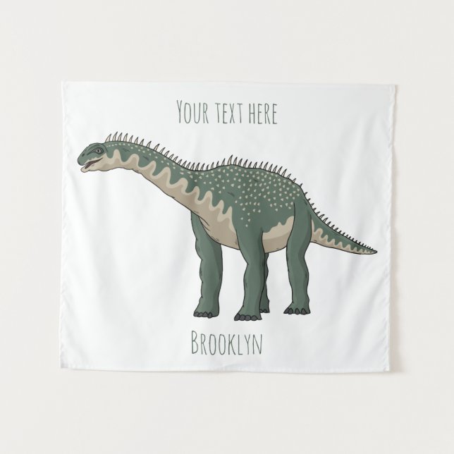 Barapasaurus cartoon illustration  tapestry (Front (Horizontal))