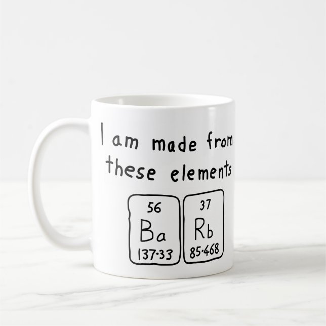 Barb periodic table name mug (Left)