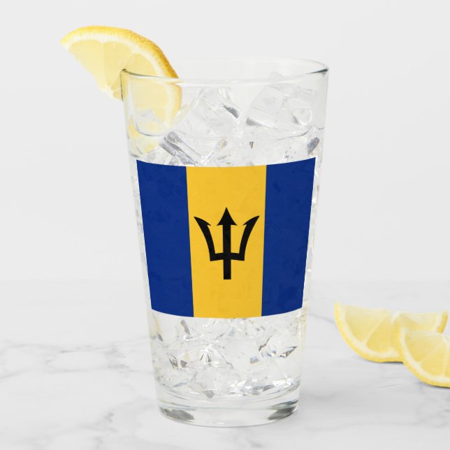 Barbadian Flag (Barbados) (Bajan) Glass (Front Ice)