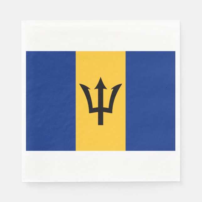 Barbadian Flag (Barbados) (Bajan) Napkin (Front)