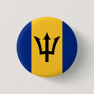 Barbadian Flag, Flag of Barbados 3 Cm Round Badge
