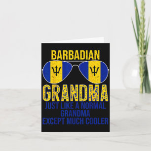 Barbadian grandma barbados flag sunglasses mother' card