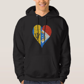 Barbadian Sint Maartener Flag Heart Hoodie