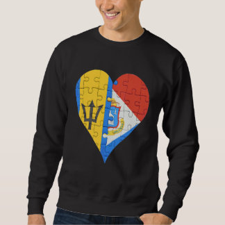 Barbadian Sint Maartener Flag Heart Sweatshirt