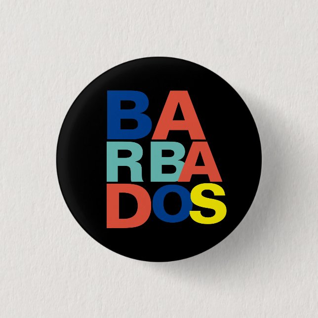 Barbados 3 Cm Round Badge (Front)