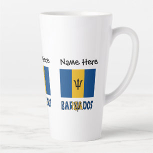 Barbados and Barbadian Flag Personalised Large Latte Mug