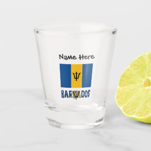 Barbados and Barbadian Flag Personalised Shot Glass