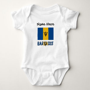 Barbados and Barbadian Flag with Your Name Baby Bodysuit