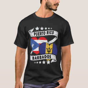 Barbados And Puerto rican Flag T-Shirt