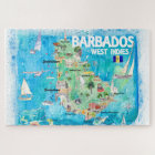 Barbados Antilles Illustrated Caribbean Travel Map
