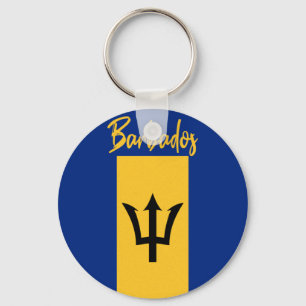 Barbados Bajan Flag Barbadian Caribbean Key Ring