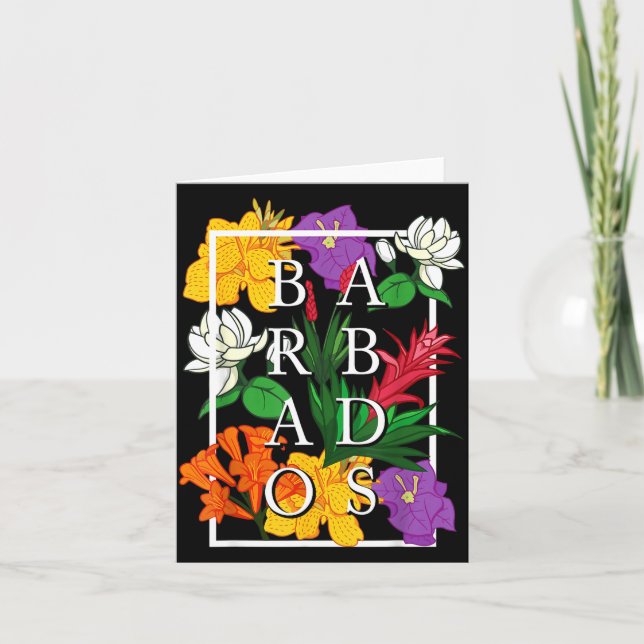Barbados Bajan Wildflower Pride Floral  Card (Front)