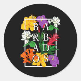 Barbados Bajan Wildflower Pride Floral Classic Round Sticker