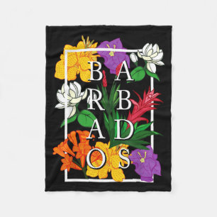 Barbados Bajan Wildflower Pride Floral  Fleece Blanket