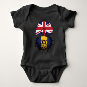 Barbados Barbadian British UK Tree Roots Flag Baby Bodysuit