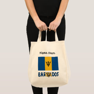 Barbados Barbadian Flag Black Personalisation Tote Bag