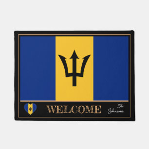 Barbados & Barbados Flag house mats/sports Welcome Doormat