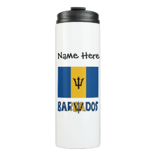 Barbados Barbarian Flag Personalised Name Thermal Tumbler