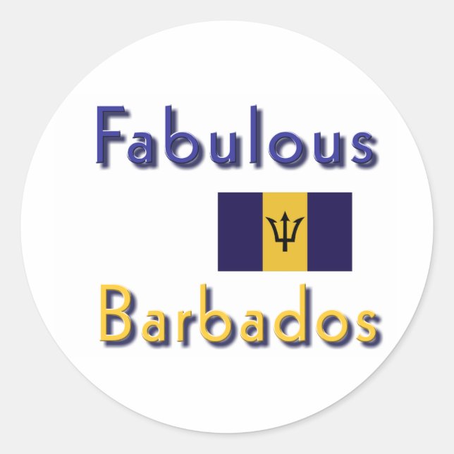 barbados classic round sticker (Front)