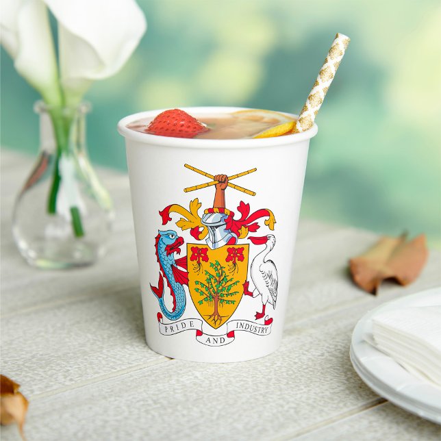 Barbados Coat of Arms National Emblem  Paper Cups (Creator Uploaded)