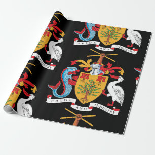 Barbados Coat of Arms National Emblem  Wrapping Paper