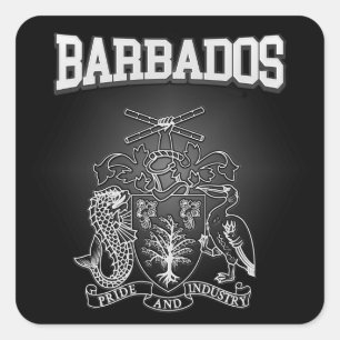 Barbados Coat of Arms Square Sticker