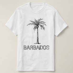 Barbados coconut tree black & white design T-Shirt