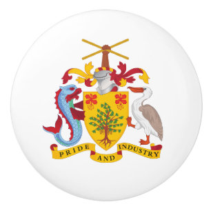 Barbados country coat arms symbol emblem flag ceramic knob