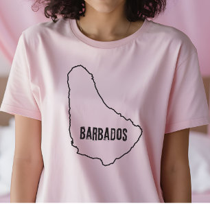 Barbados Country Map Shirt Barbadian Line T-Shirt