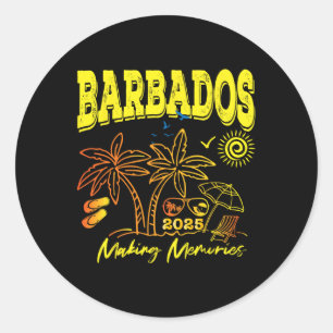 Barbados Cruise Vacation 2025 Family Trip Friends  Classic Round Sticker