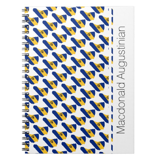 BARBADOS Custom Flag Patriotic Notebook Journal (Front)