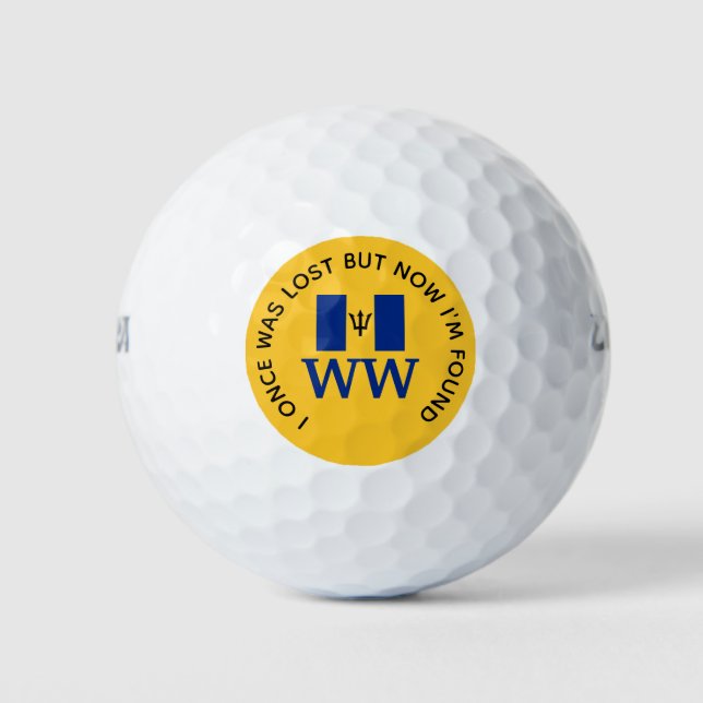 BARBADOS Customized MONOGRAM Christian Lost Found Golf Balls (Front)