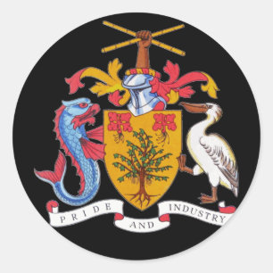 barbados emblem classic round sticker