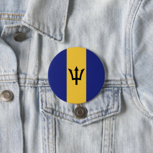 Barbados flag 7.5 cm round badge