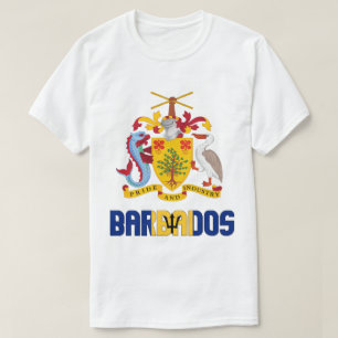 Barbados Flag and Coat Of Arms Patriotic T-Shirt