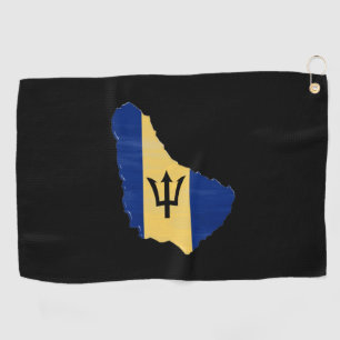Barbados flag and map golf towel