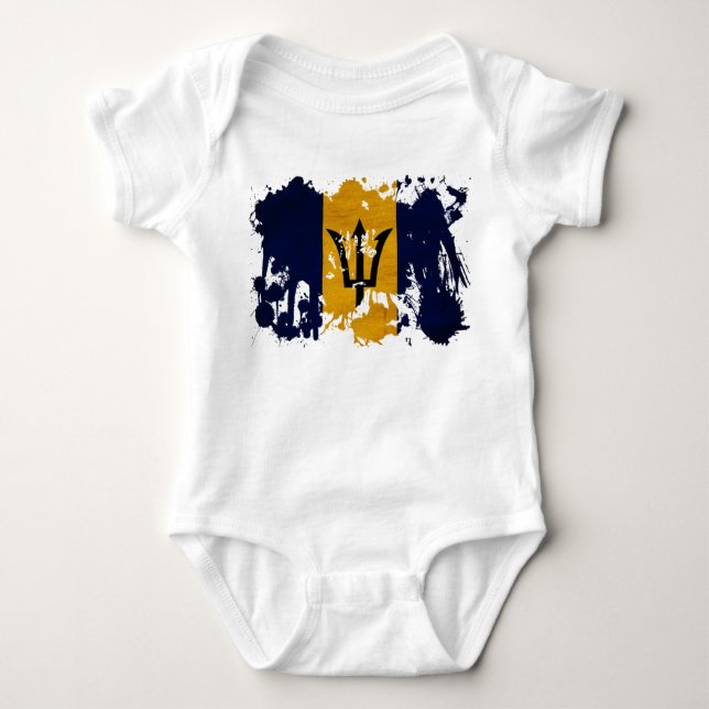 Barbados Flag Baby Bodysuit (Front)