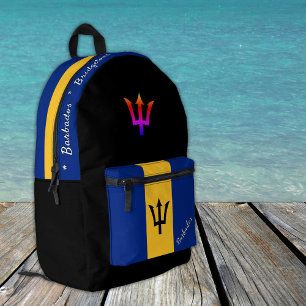 Barbados Flag backpack, Barbados, patriot black Printed Backpack