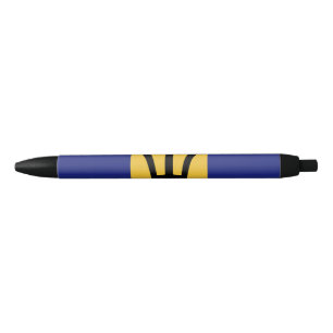 Barbados flag black ink pen