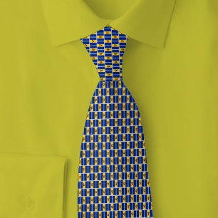 Barbados Flag Brick Pattern Tie