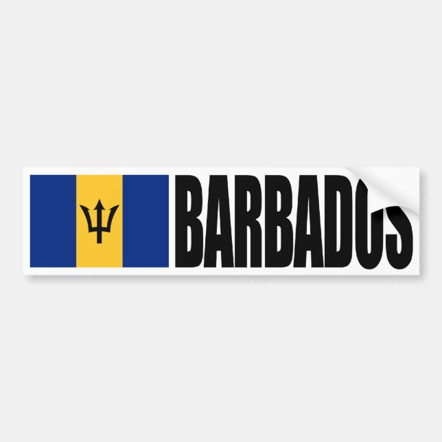 Barbados Flag Bumper Sticker (Front)