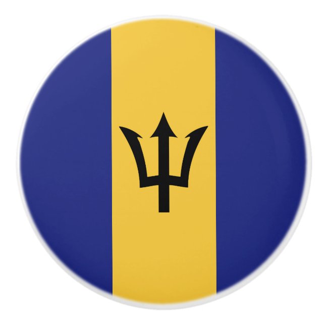 Barbados flag ceramic knob (Front)