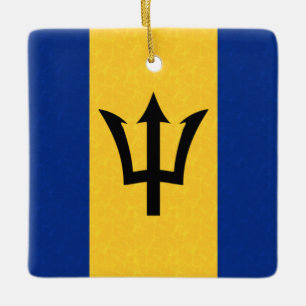 Barbados Flag Ceramic Ornament