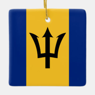Barbados Flag Ceramic Ornament