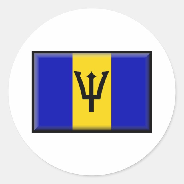 Barbados Flag Classic Round Sticker (Front)